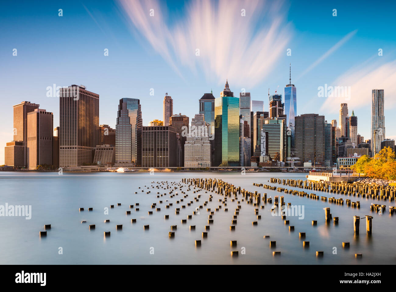 New York City skyline on the East River. Stock Photo