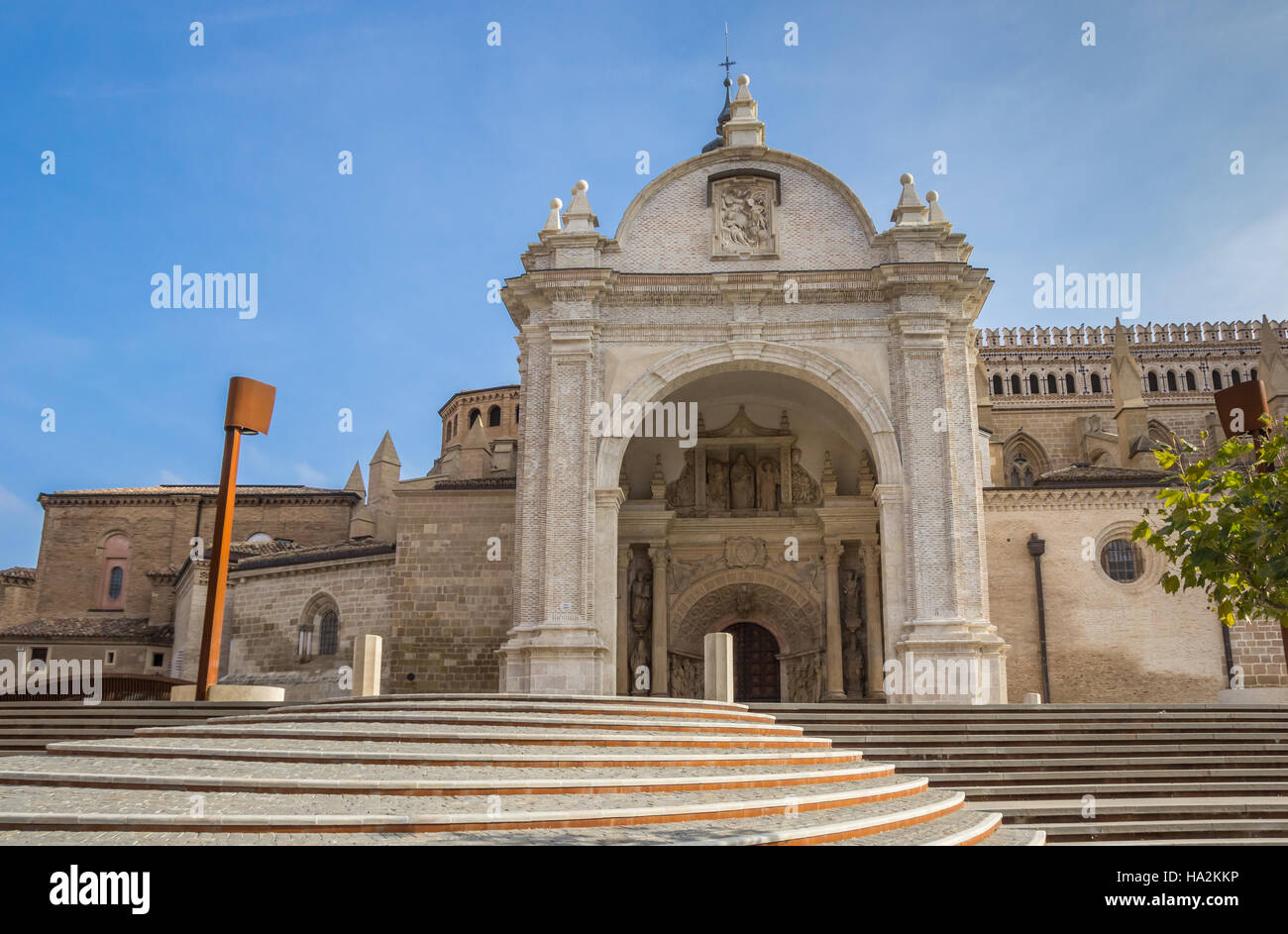 Entrance of the cathedral in Tarazona, Spain Stock Photo