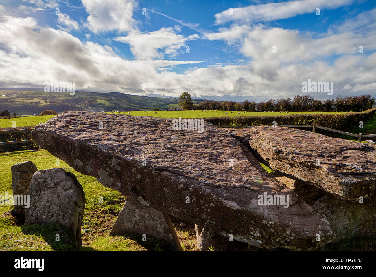 Arthur's Stone Burial Chamber near Bredwardine Herefordshire overlooking Black Mountains England