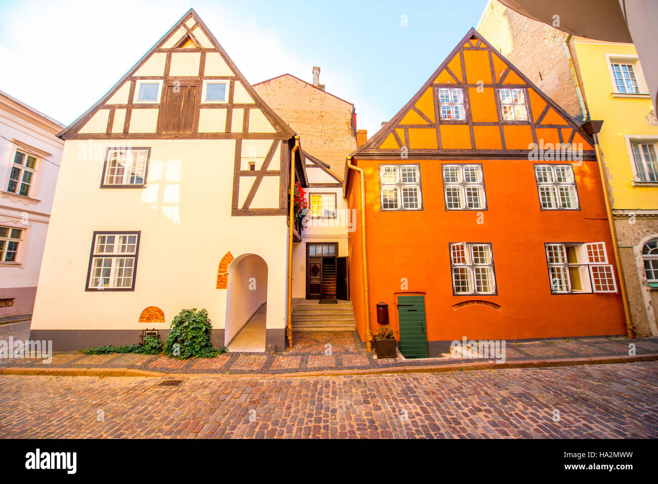 Ancient houses in Riga Stock Photo Alamy