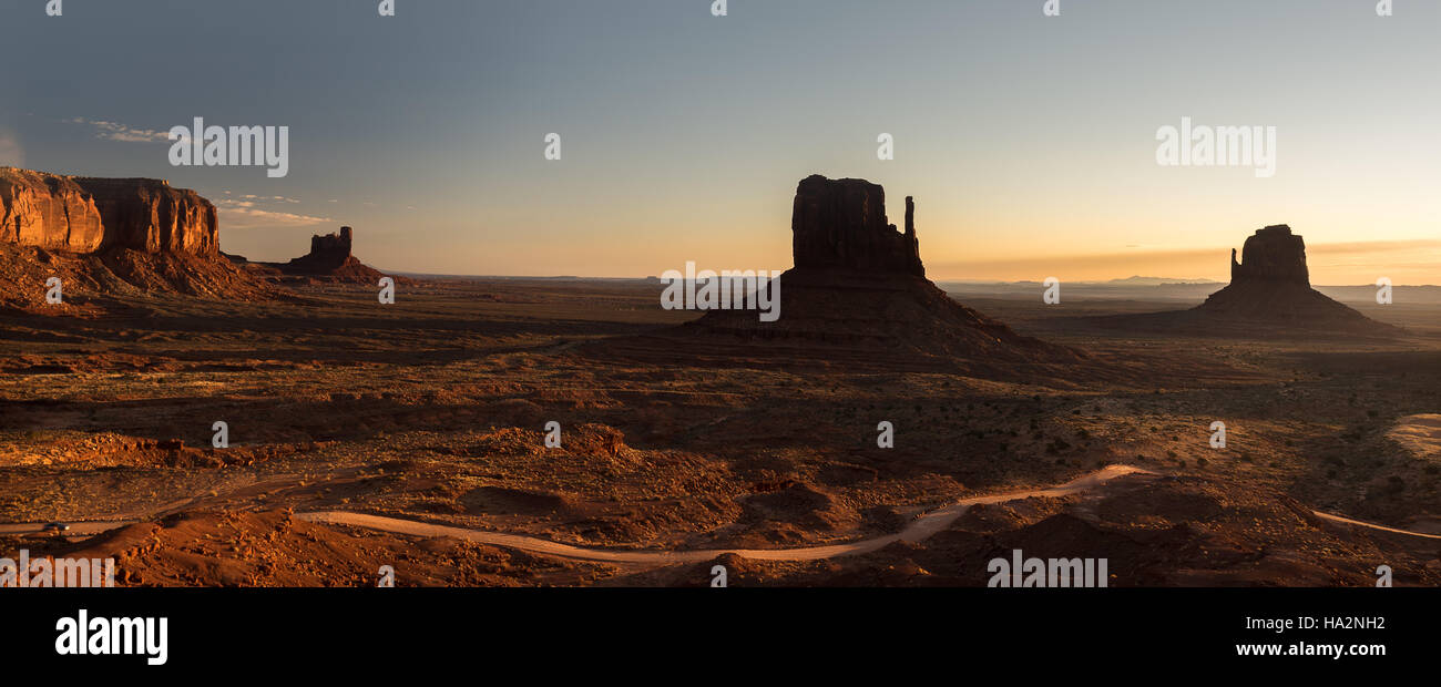Monument Valley at Sunrise Stock Photo