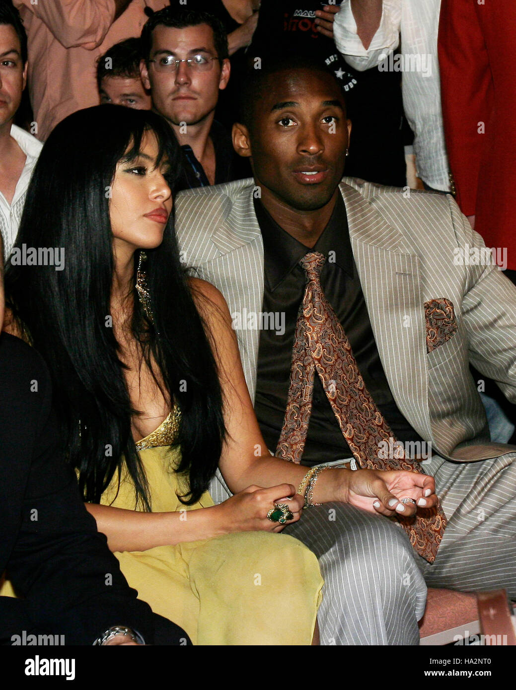 Kobe Bryant and his wife, Vanessa, at UFC 74 during a mixed martial arts match at the Mandalay Bay Events Center in Las Vegas on Saturday August, 25, 2007. Photo credit: Francis Specker Stock Photo