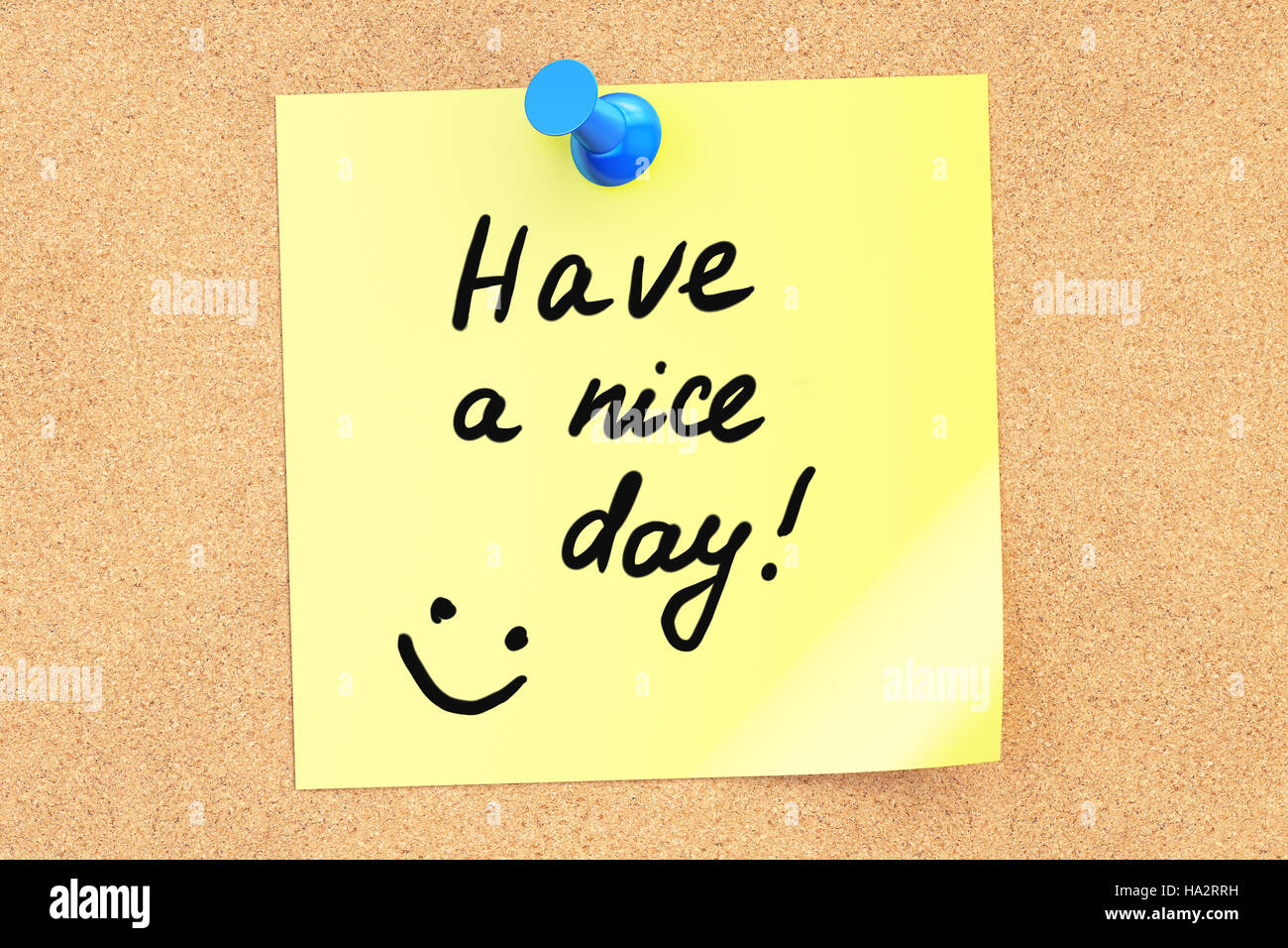 Have a nice day, note. 3D rendering Stock Photo