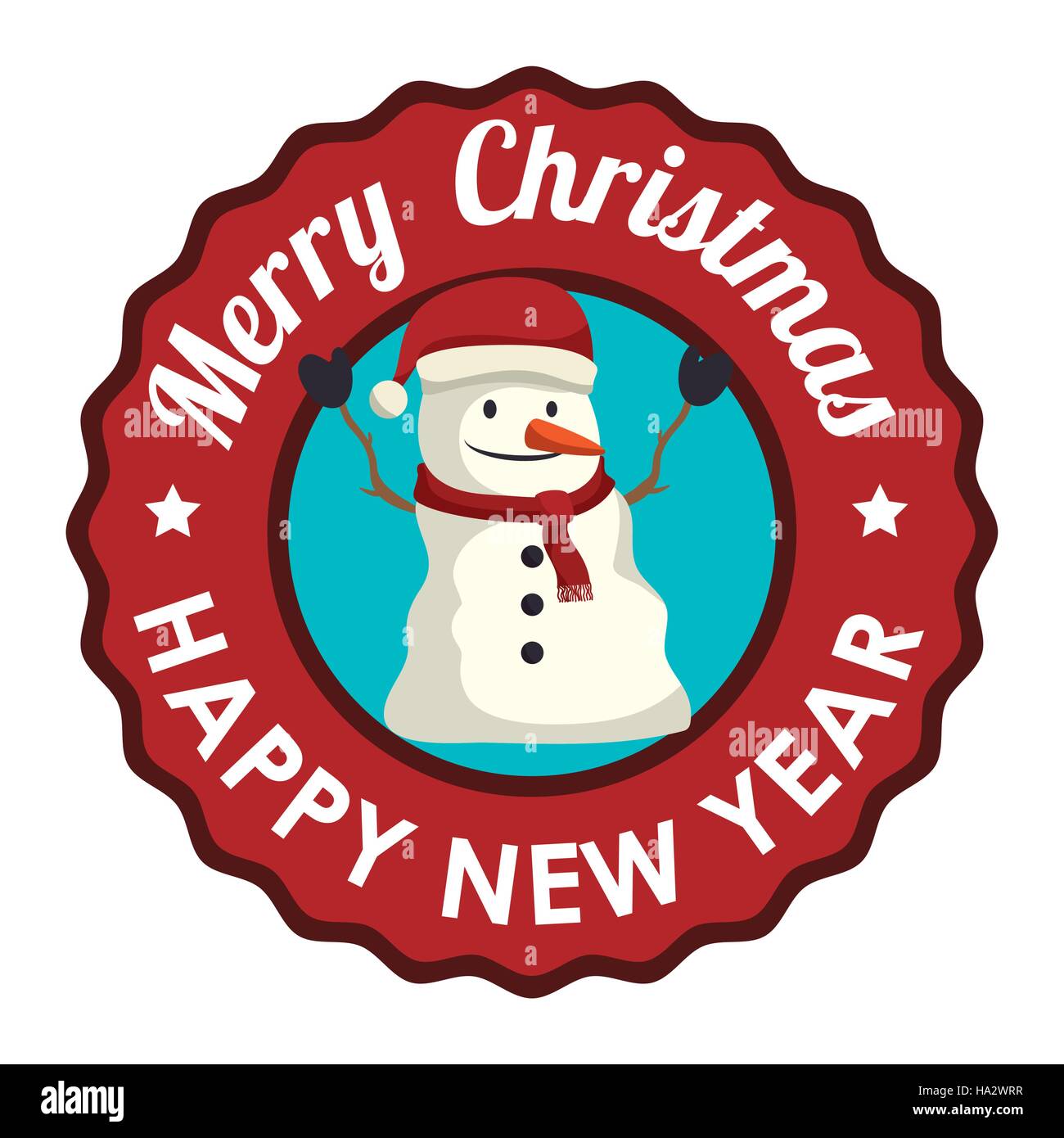 happy merry christmas snowman character vector illustration design ...