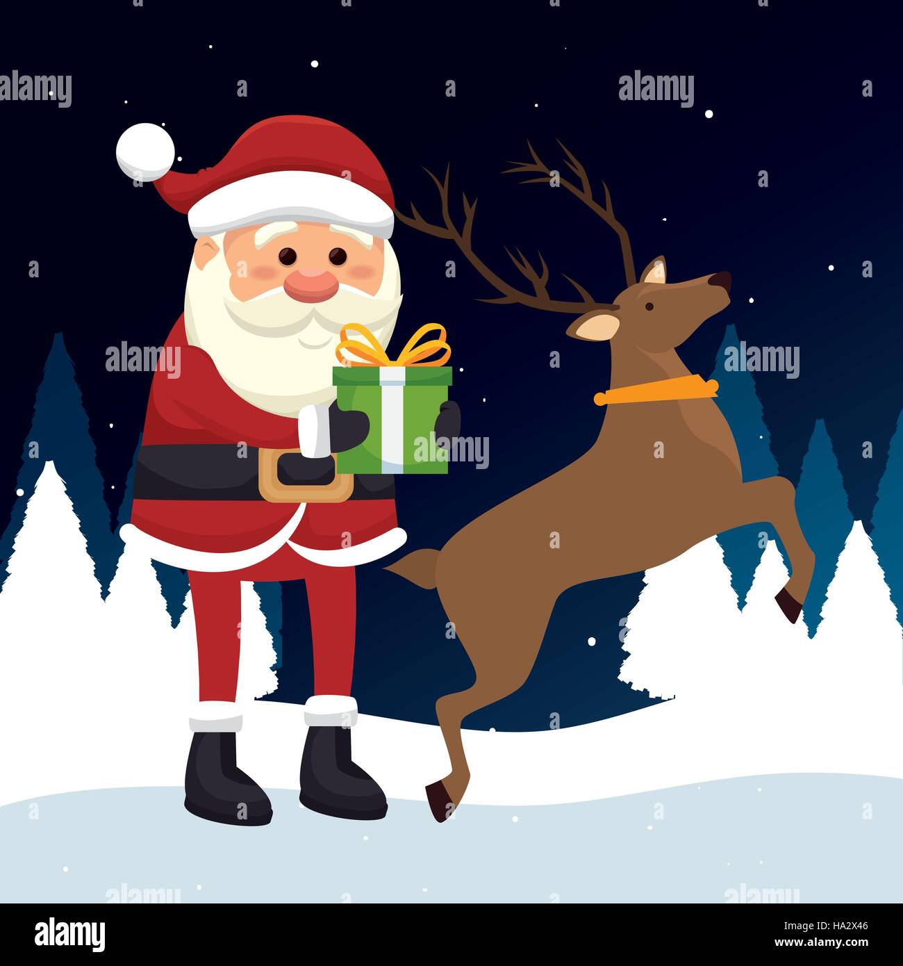 happy merry christmas santa claus character vector illustration design ...