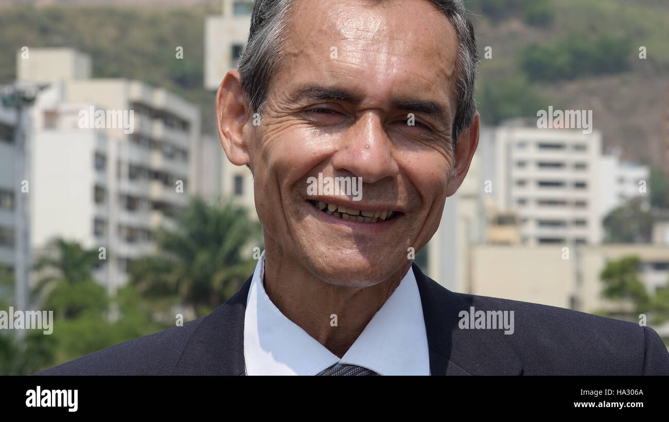 Smiling Older Business Man Stock Photo
