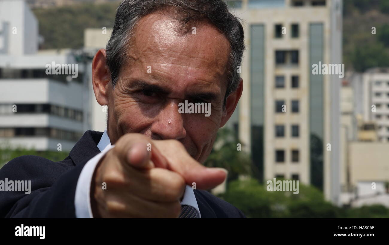 Business Man Finger Pointing Stock Photo