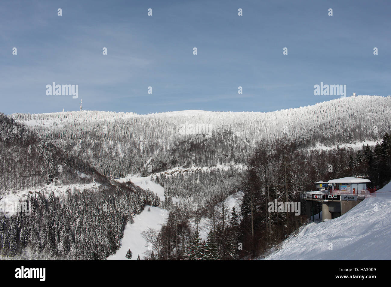 Feldberg, Germany - January 18, 2016: View from the Feldberg, the ...