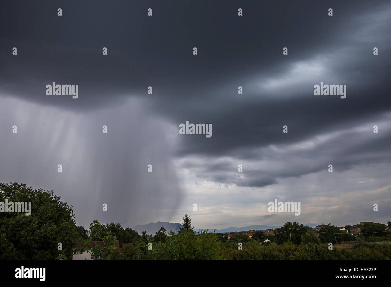 Storm in the Roman countryside in Italy Stock Photo