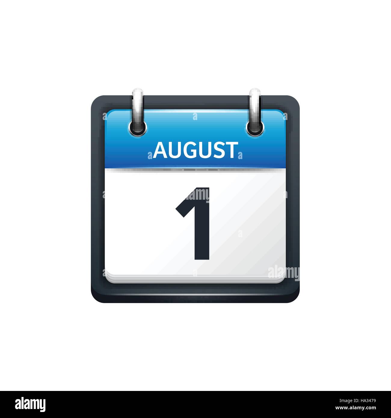 August 1. Isometric Calendar Icon With Shadow.Vector Illustration,Flat ...