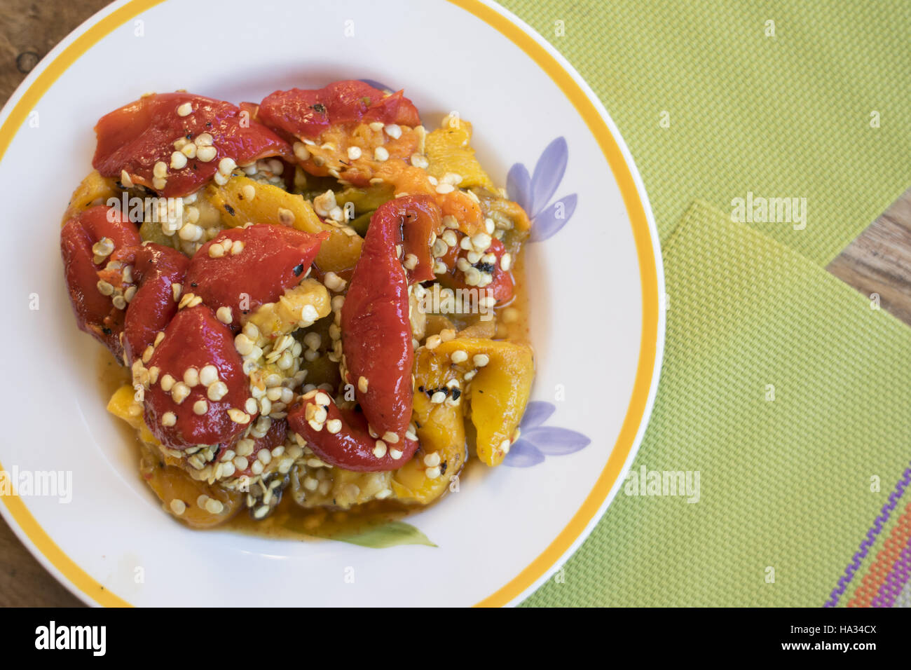 roasted bell peppers seasoned with olive oil Stock Photo Alamy