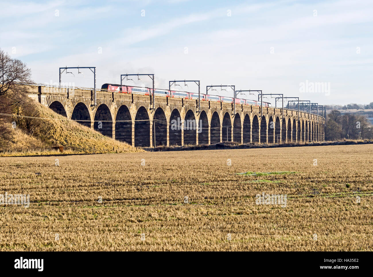 Virgin Trains East Coast Inter City HST from Inverness to London through Edinburgh on Newbridge