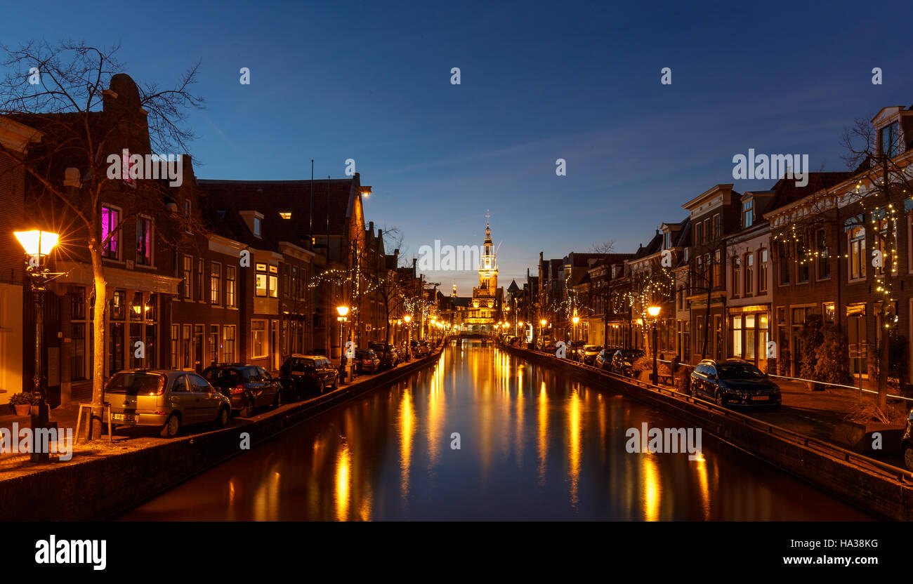 City Center Of Alkmaar Holland A Canal And The Tower Of The Waag In The city-center-of-alkmaar-holland-a-canal-and-the-tower-of-the-waag-in-the
