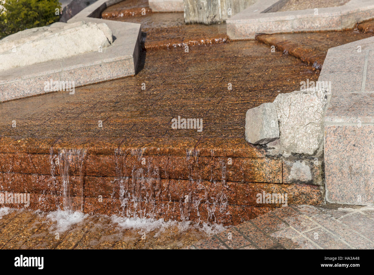 eilat, artificial stream, fountain for refreshment in the tourist center Stock Photo