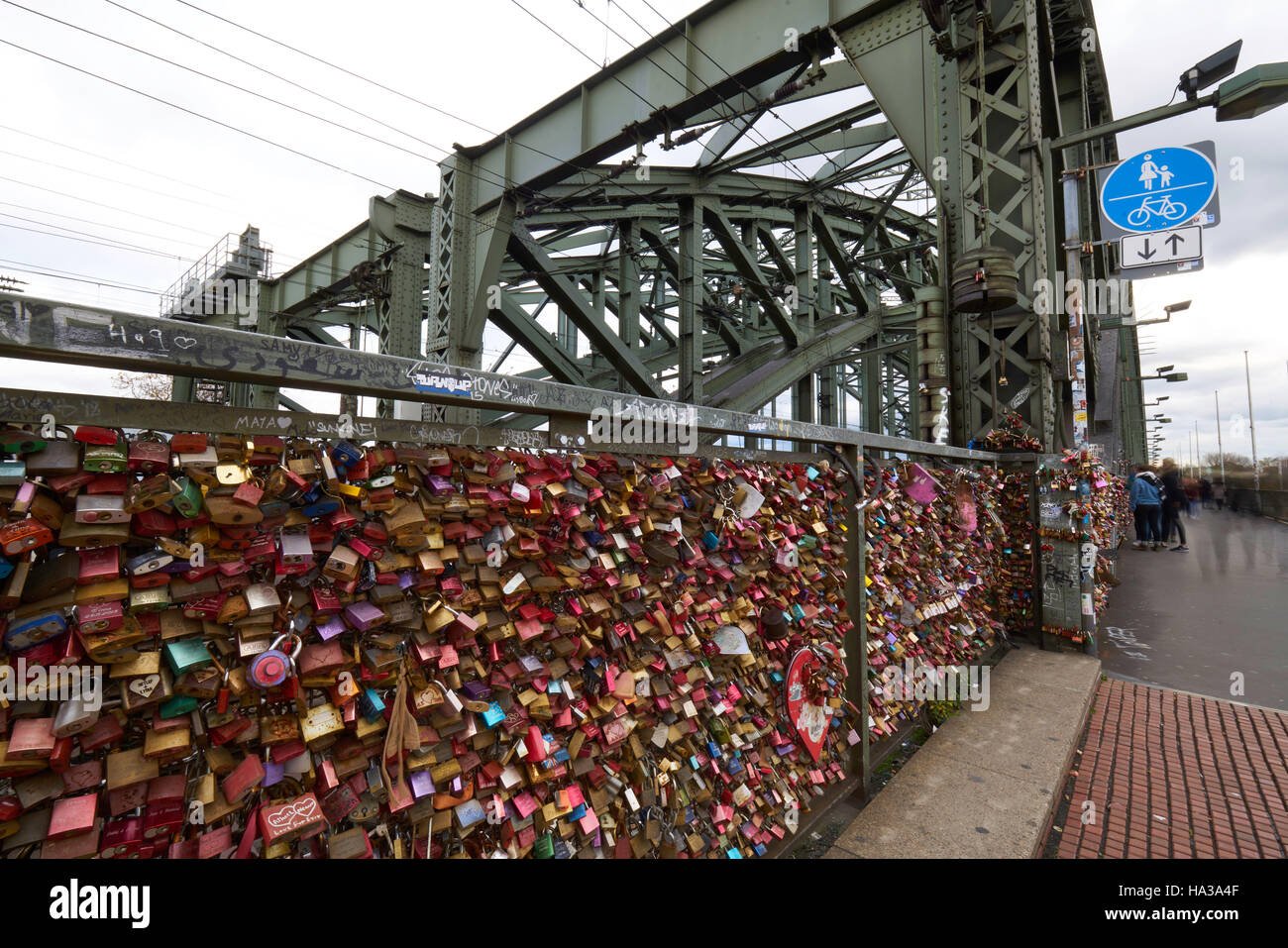 Hohenzollern Bridge, Cologne Germany. Locks bridge. Love locks Stock