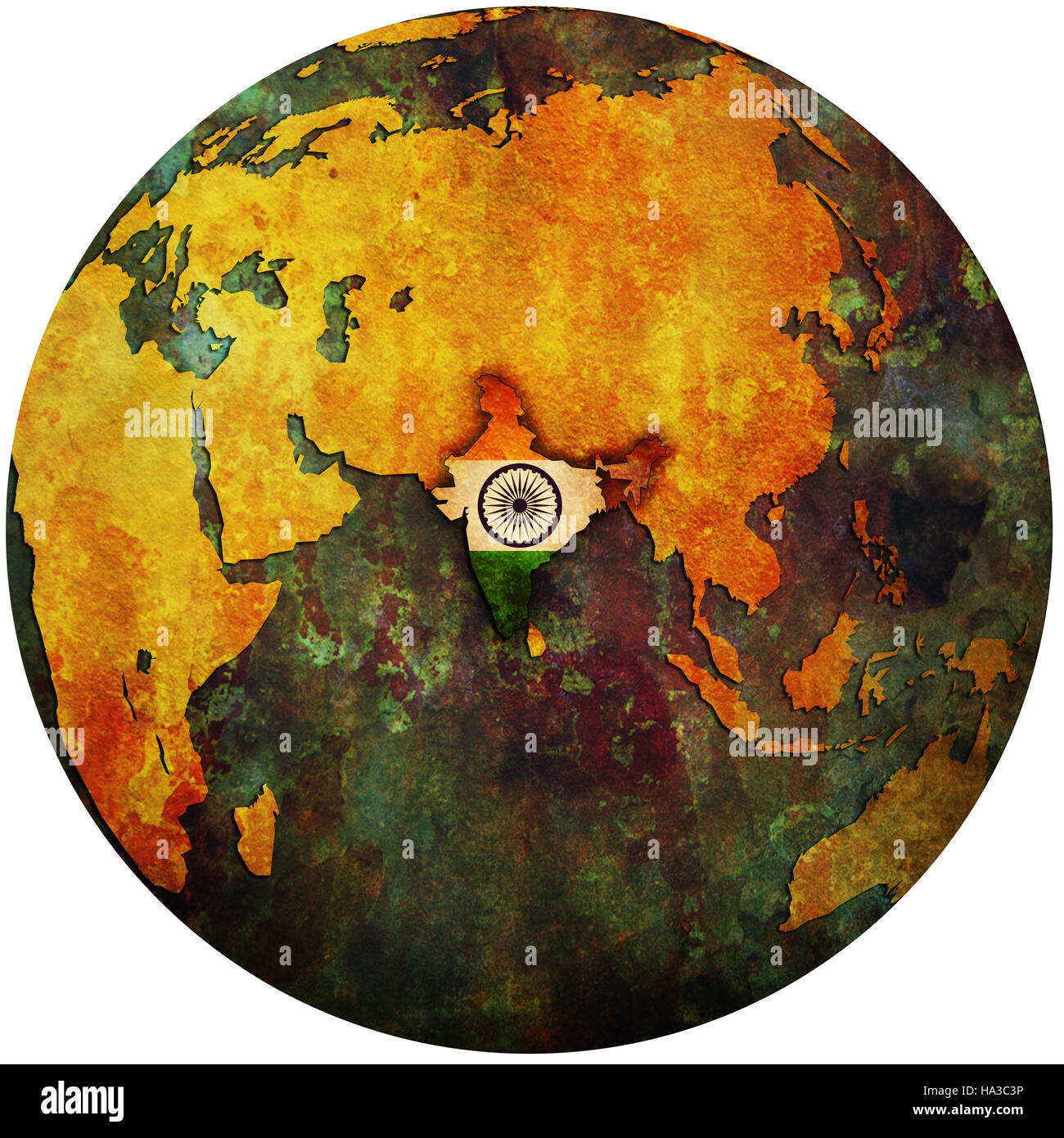 Outline map india over map hi-res stock photography and images - Alamy