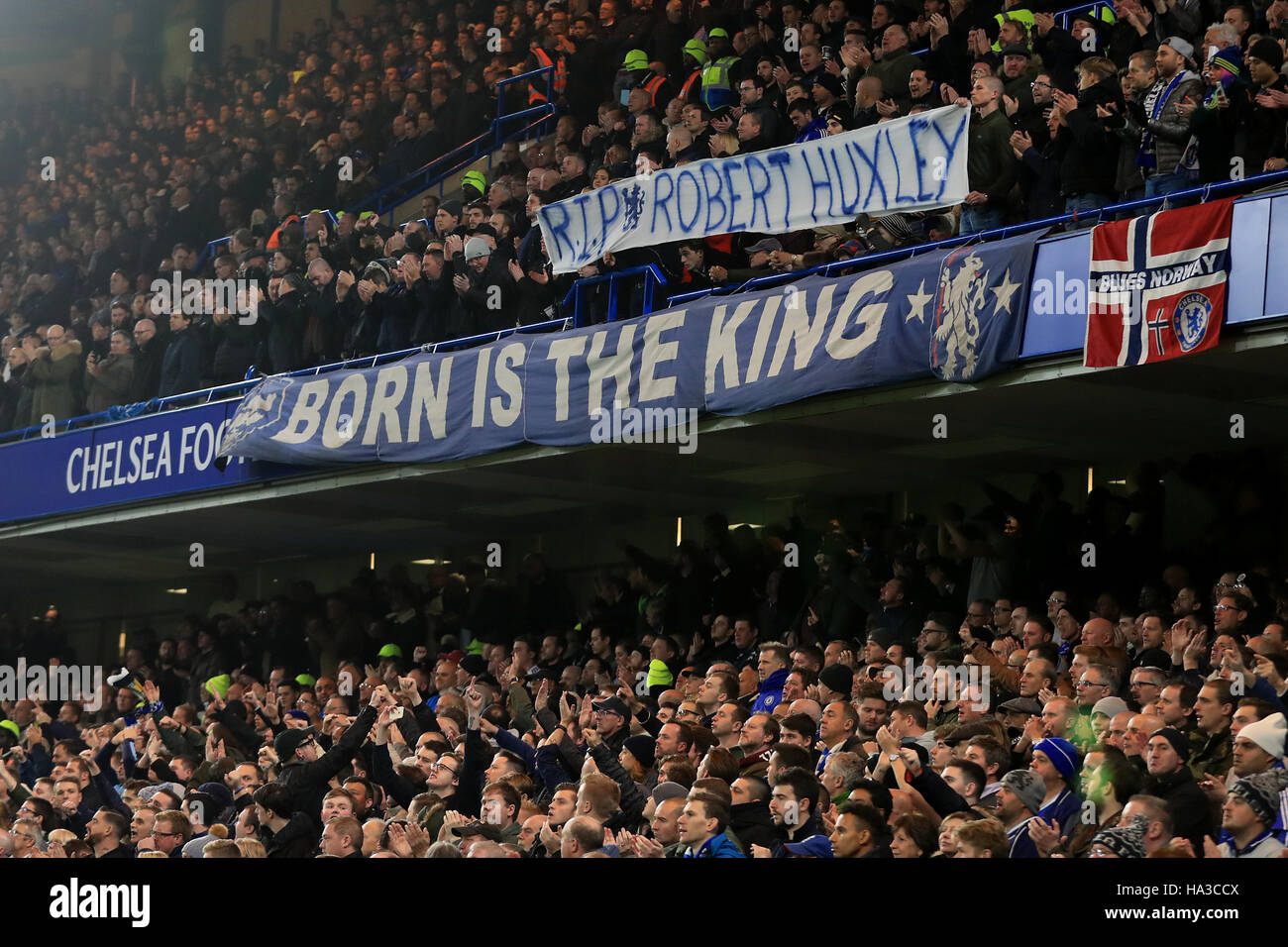 Chelsea fans honoured victim of Croydon tram crash Robert Huxley, who