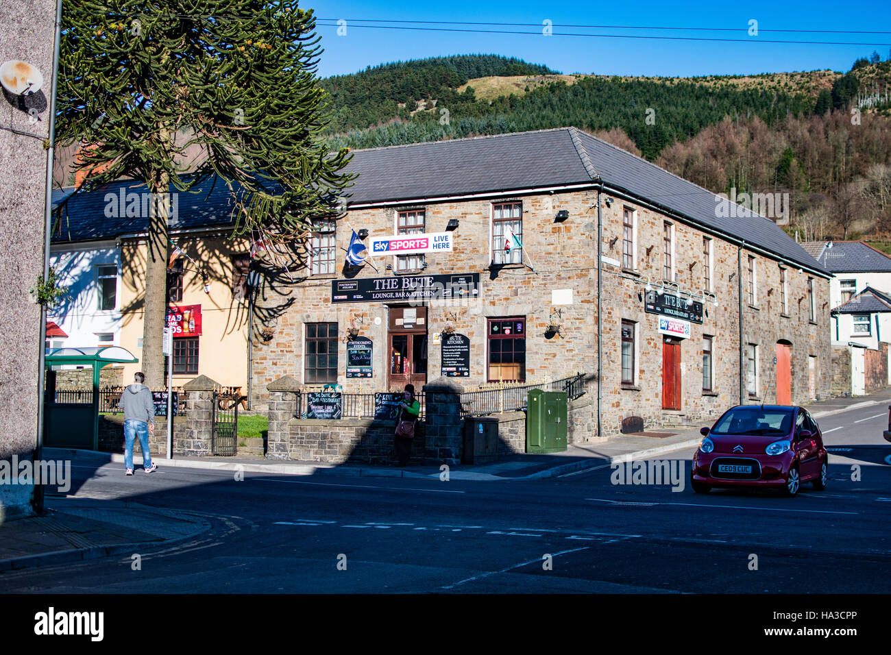 The Bute, famous public house in the heart of Treherbert Stock Photo