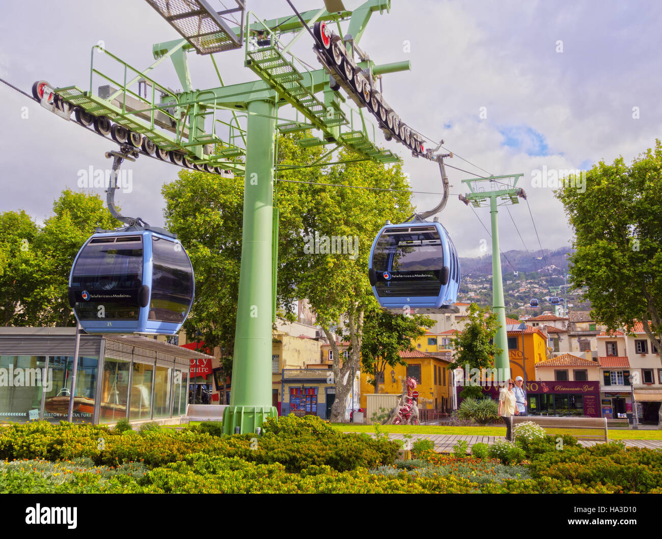 Portugal, Madeira, Funchal, View of the FunchalMonte Cable Car Stock