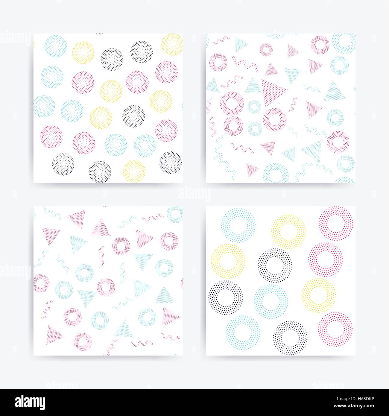 Color universal geometric seamless patterns set Stock Vector Image ...