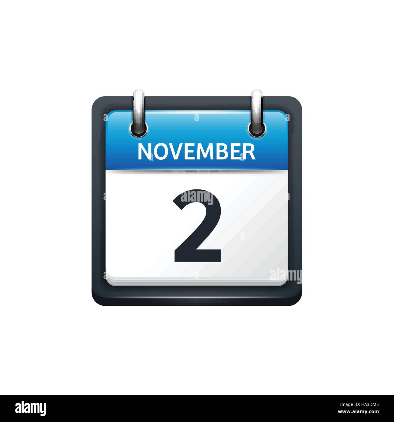 November 2. Isometric Calendar Icon With Shadow.Vector Illustration ...