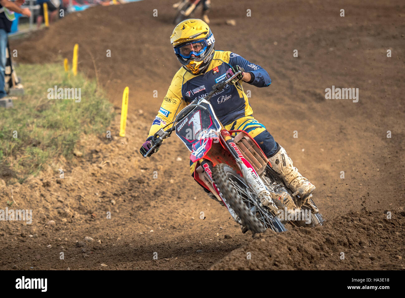 Slow Motorcross Rider motocross rider in the race Stock Photo - Alamy
