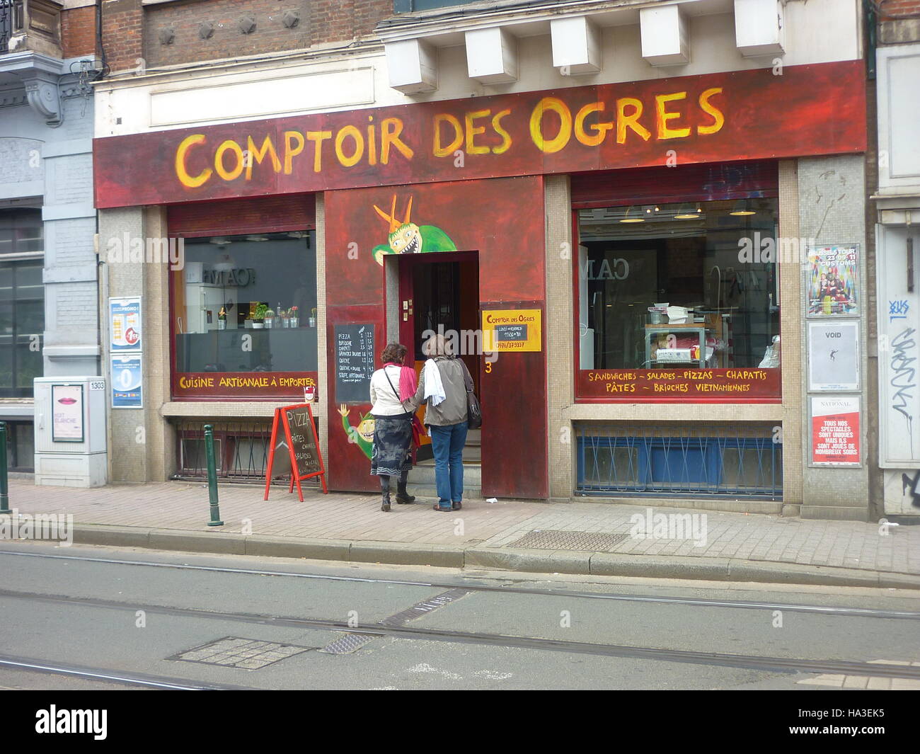 Takeaway and fast food Comptoir Des Ogres in Bruxelles, Belgium Stock Photo