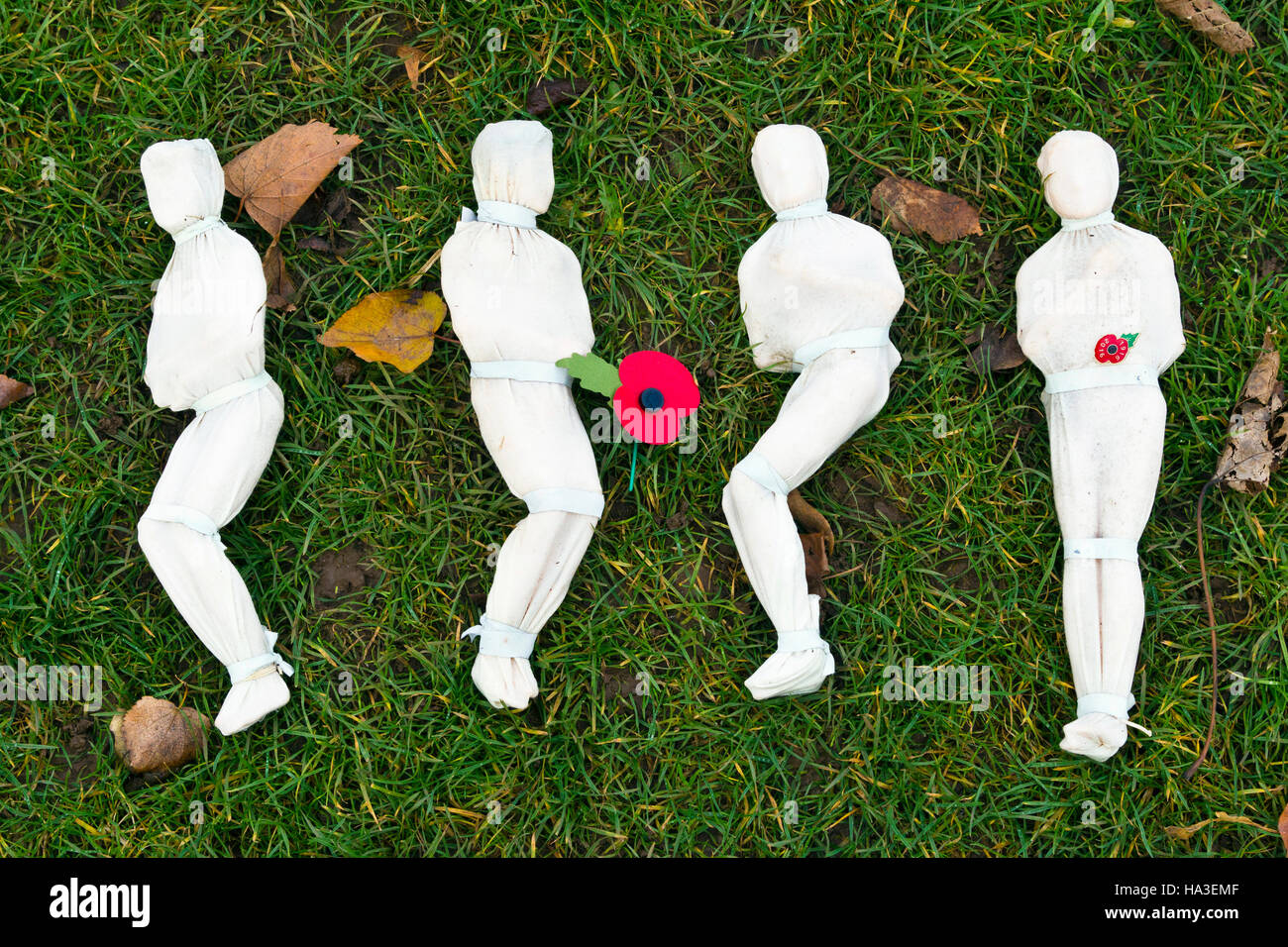 19240 Shrouds of the Somme exhibition, College Green, Bristol, Remembrance Sunday (13th November) 2016 Stock Photo