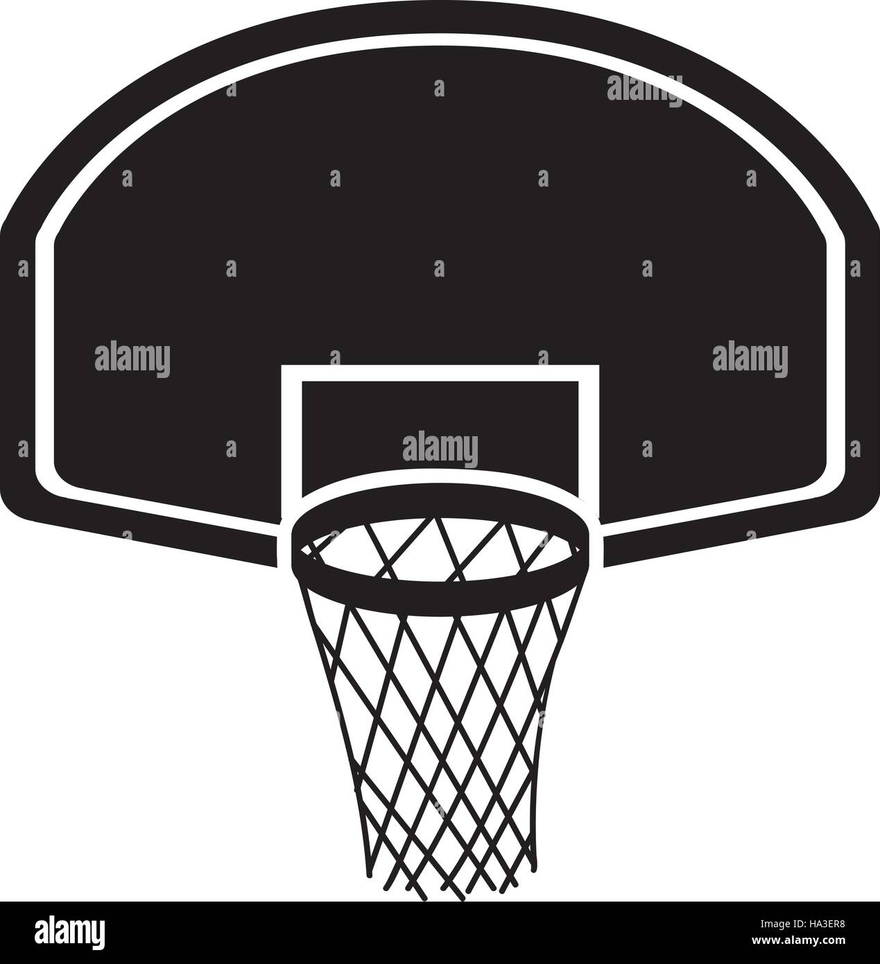 silhouette monochrome with rounded basketball hoop vector illustration  Stock Vector Image & Art - Alamy