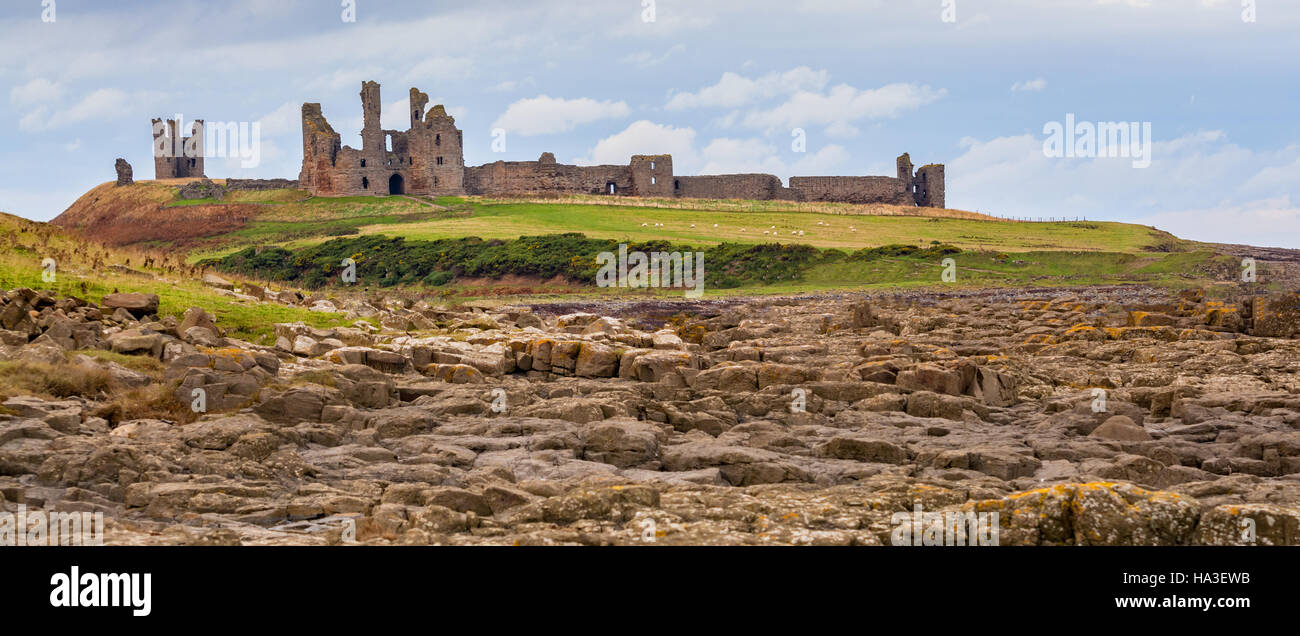 Dunstanburgh Castle, Northumberland, England Stock Photo