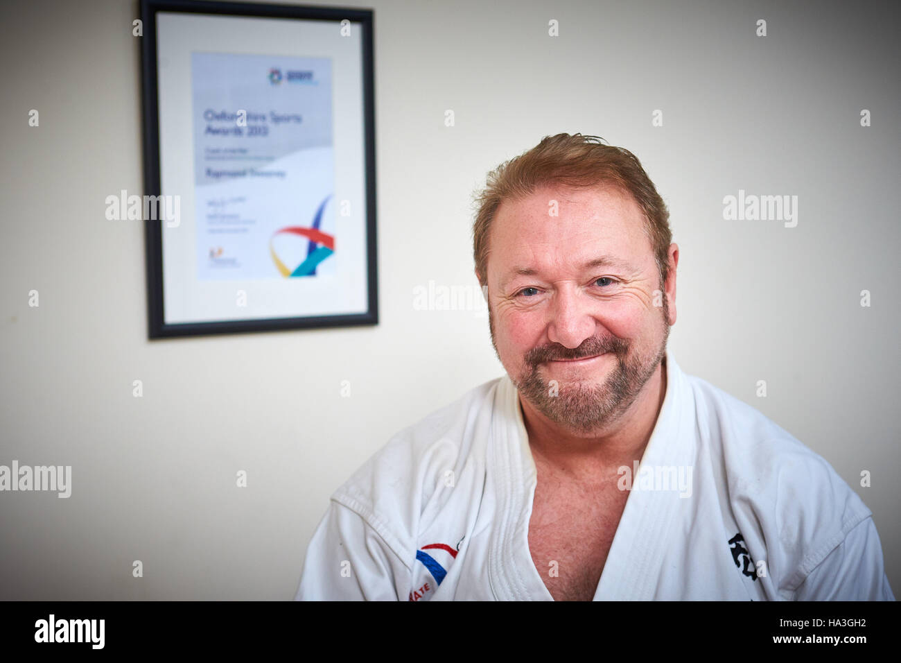 Ray Sweeney, who runs disability karate classes pictured at his home Stock Photo