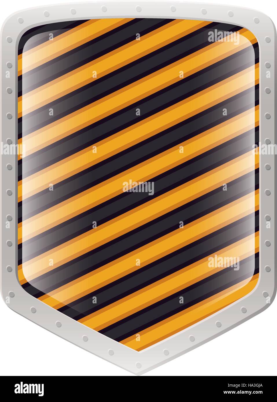 silhouette metallic shield with striped lines vector illustration Stock ...