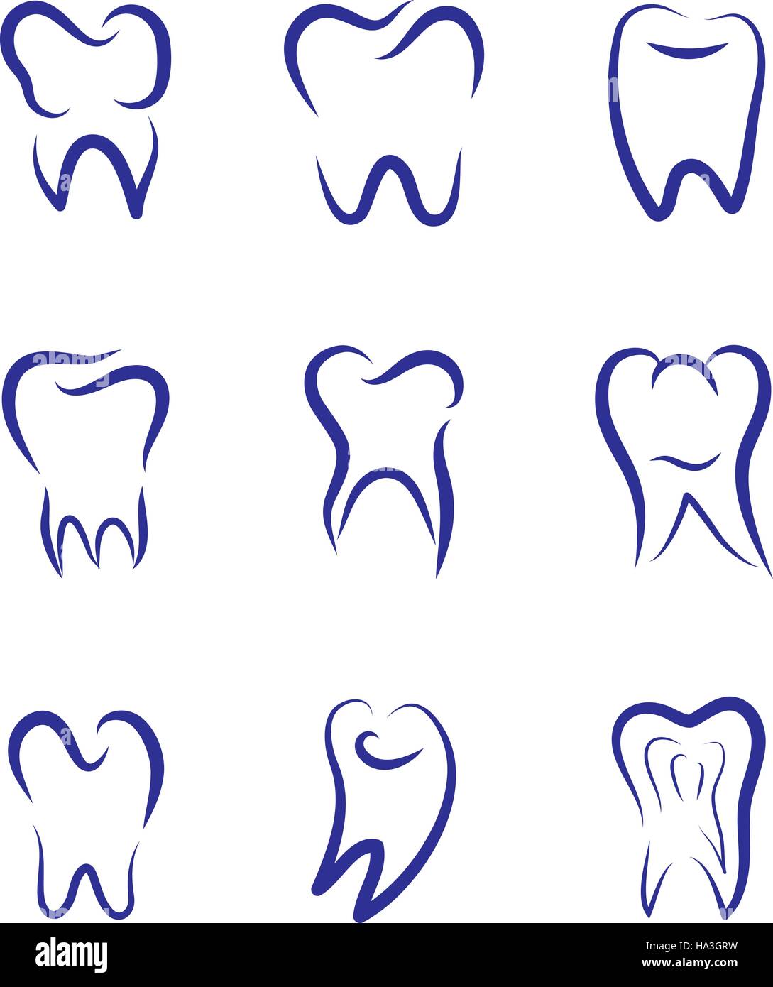 Set Modern Vector Logo For Dentistry Logo For Dental Clinic