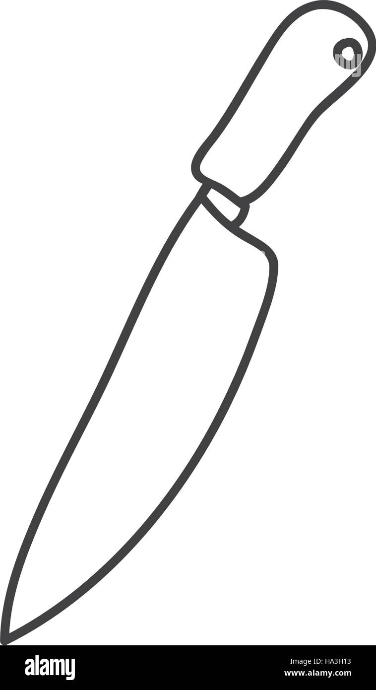 silhouette monochrome with big knife vector illustration Stock Vector ...