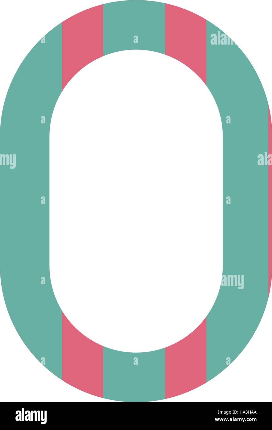 number zero design with vertical colorful striped Stock Vector Image