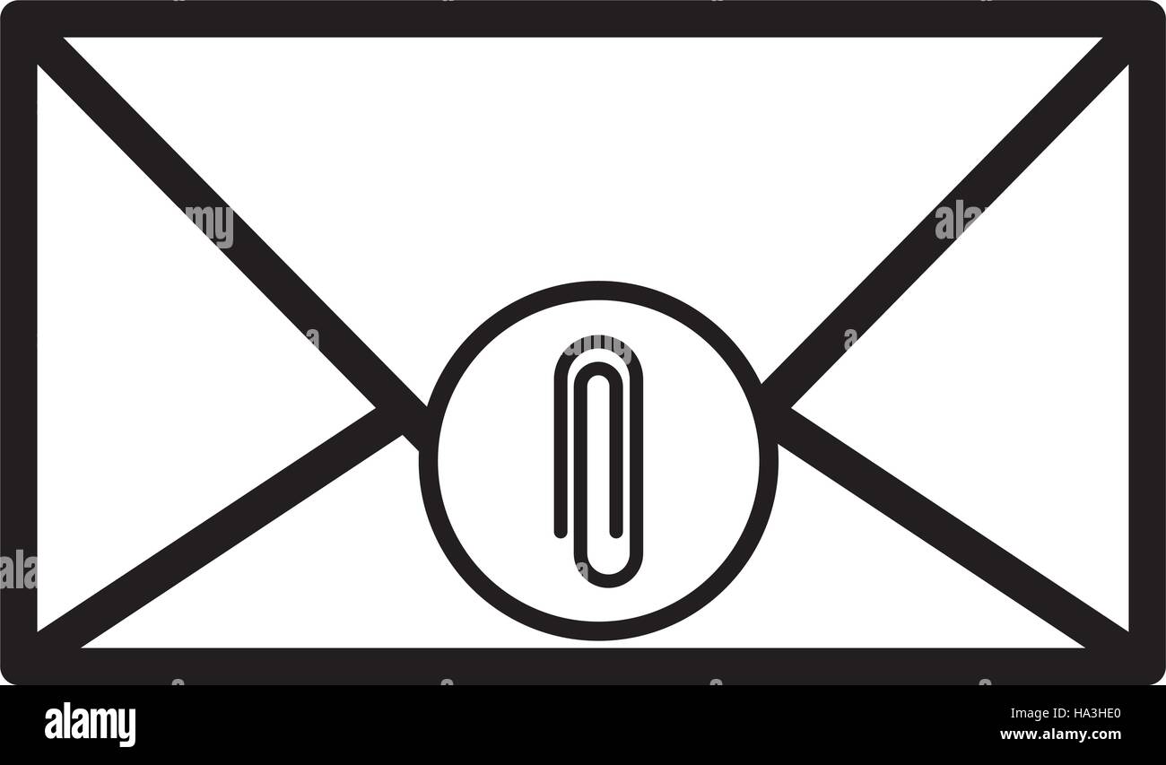 silhouette envelope with clip sticker Stock Vector Image & Art - Alamy