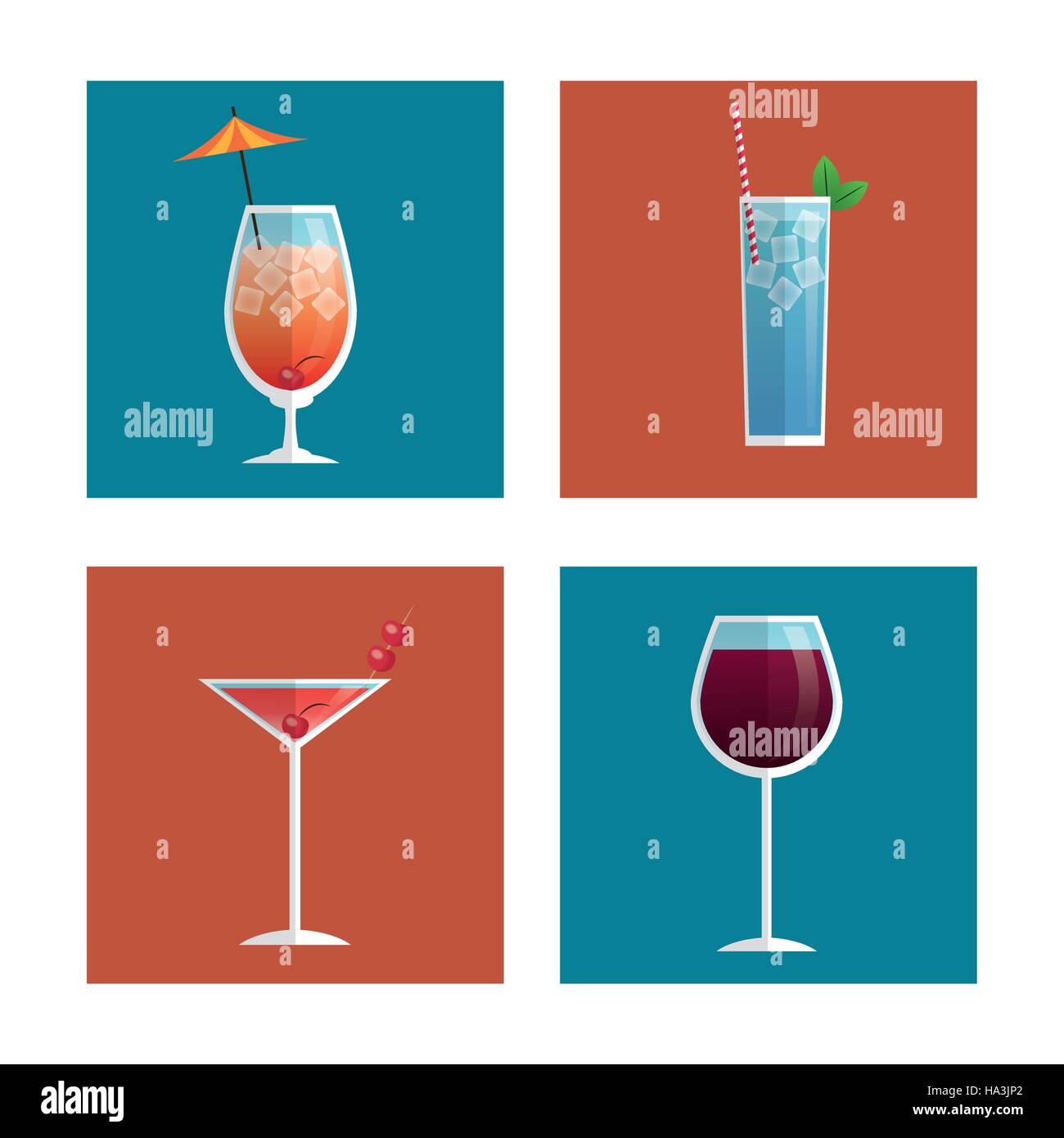 cocktails glasses drink black background Stock Vector Image & Art Alamy