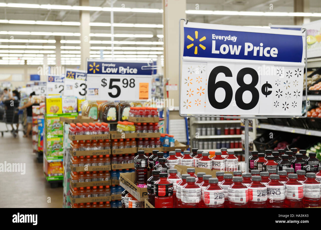 Walmart interior, discount retail store Stock Photo