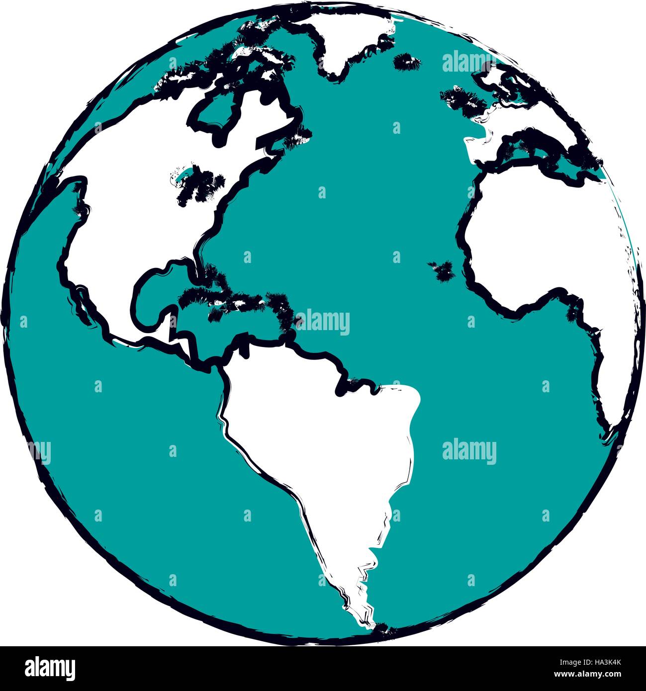cartoon globe map world earth business icon Stock Vector