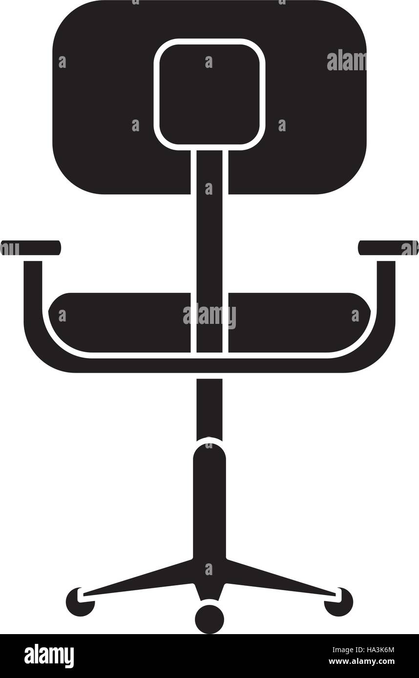silhouette chair office comfort workplace design Stock Vector Image ...