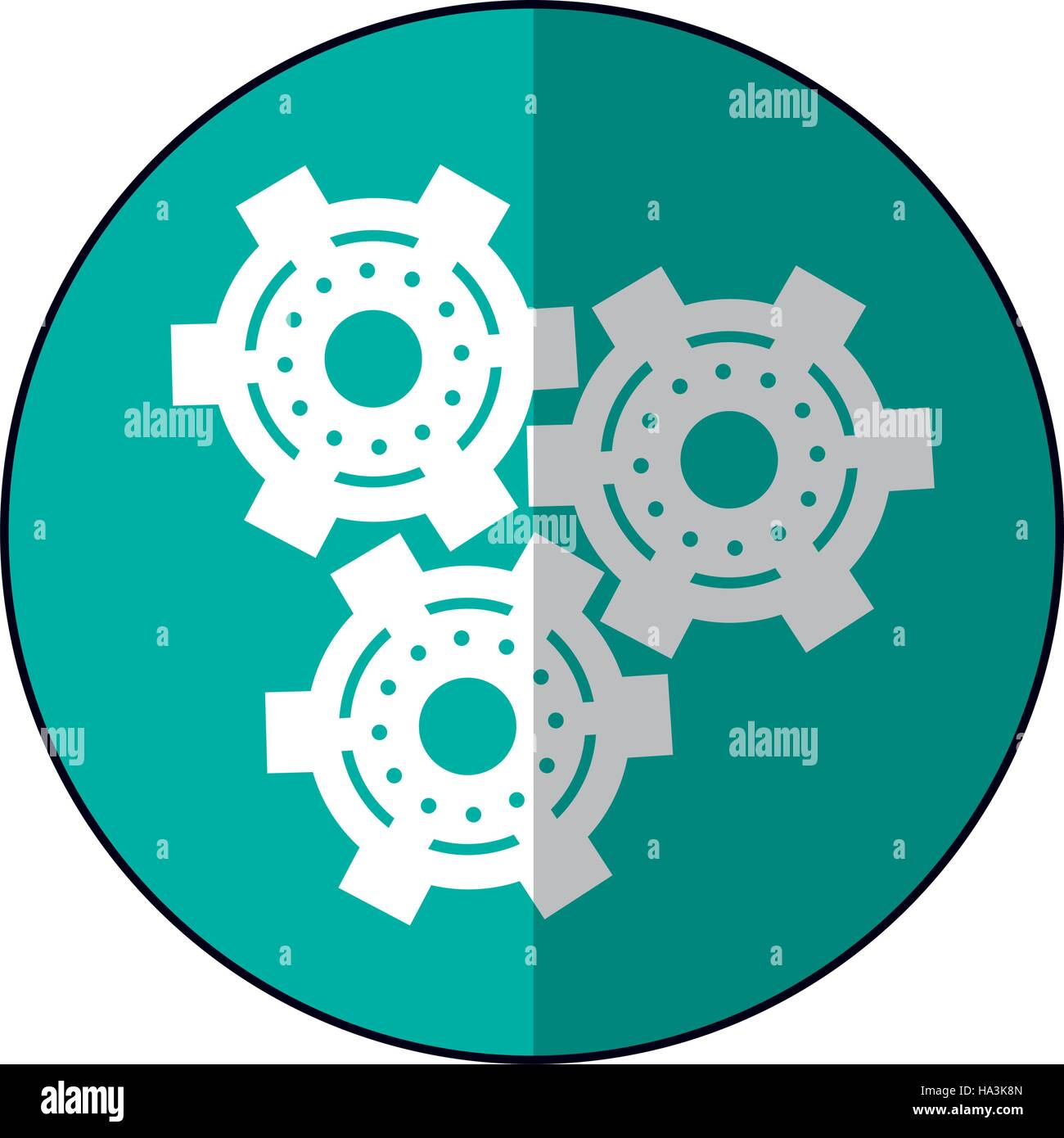 gear wheel engine cog icon shadow green Stock Vector Image & Art - Alamy