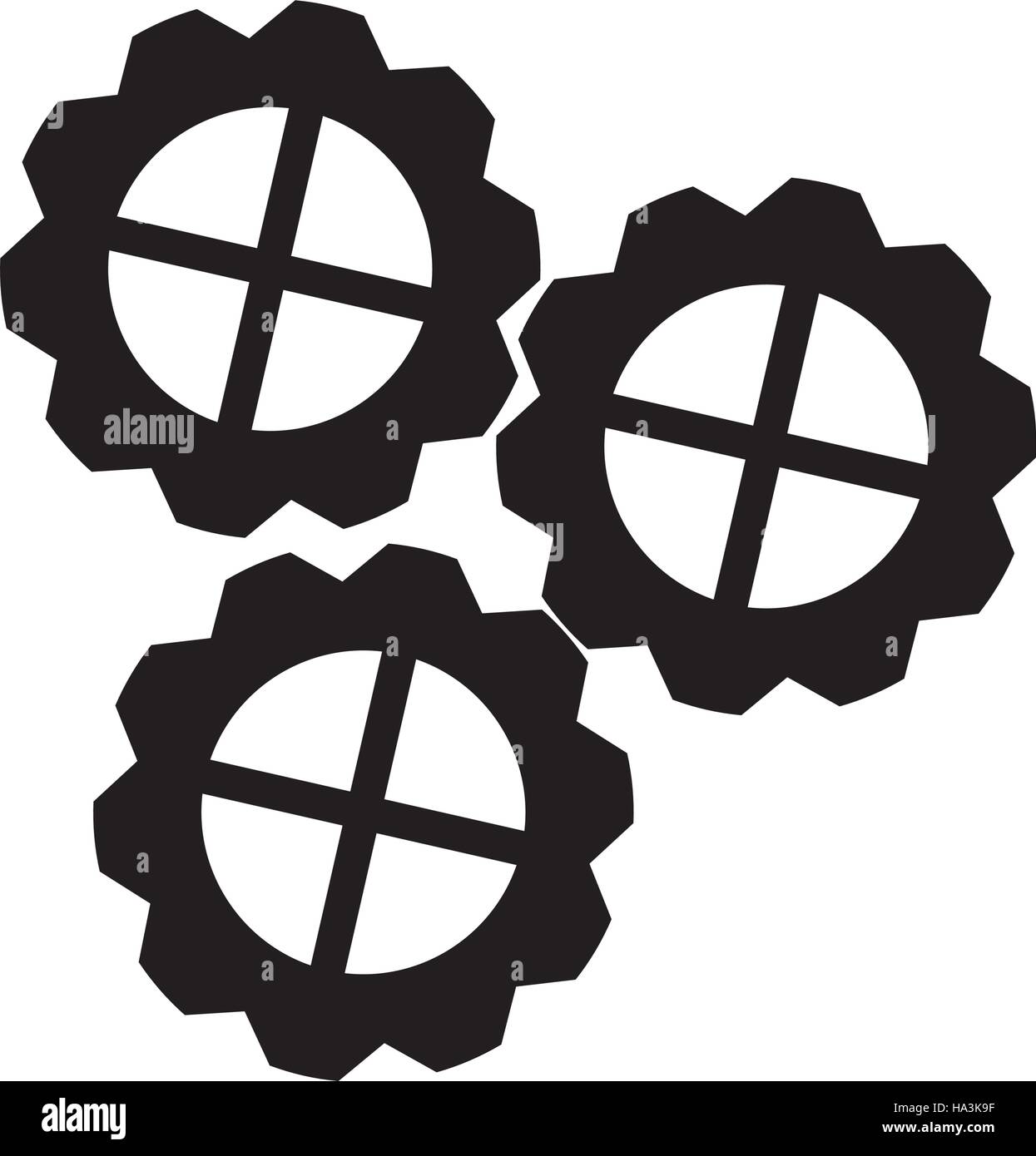 silhouette gear wheel mechanism cog icon Stock Vector Image & Art - Alamy