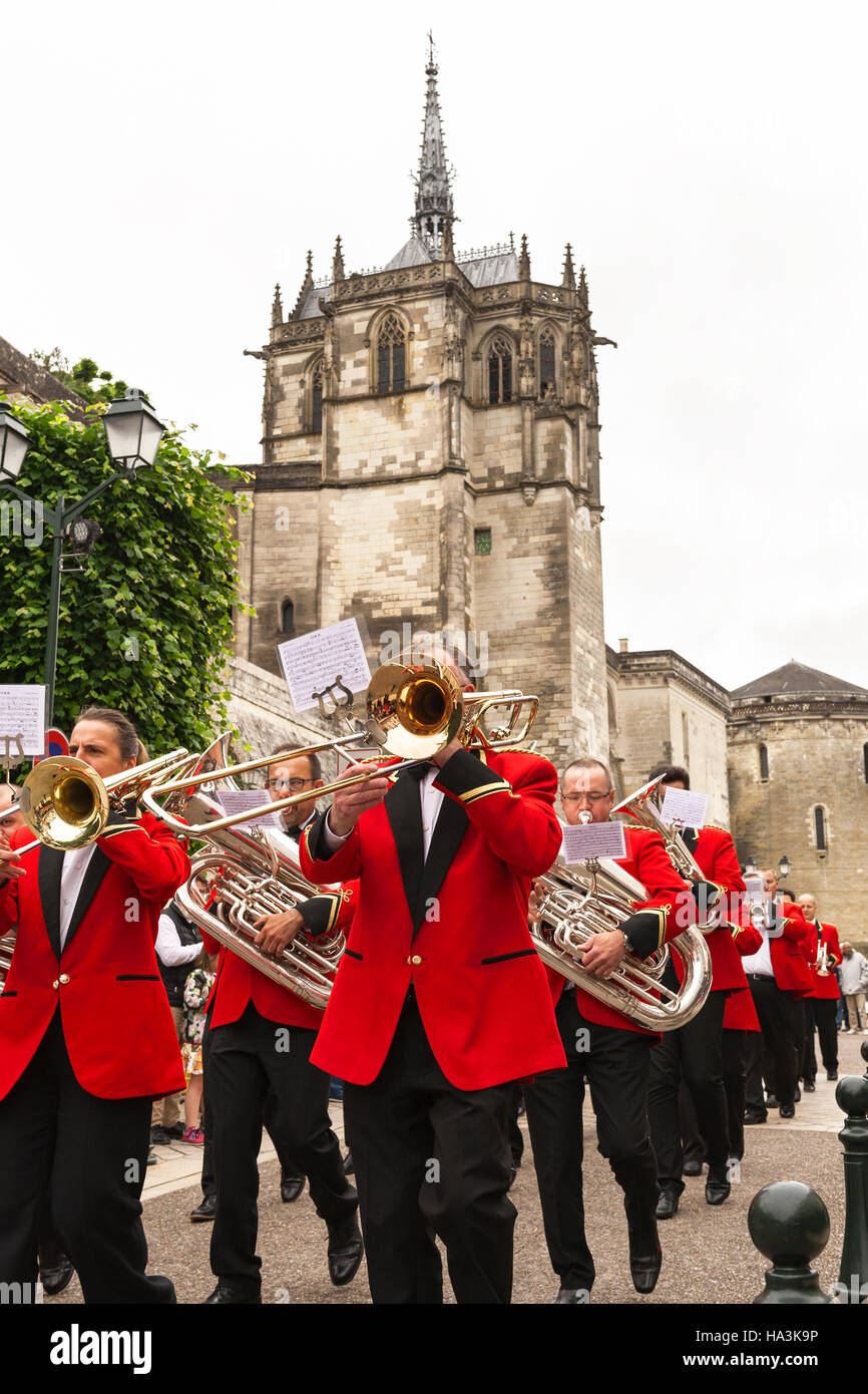 Bollington brass band street contest hires stock photography and