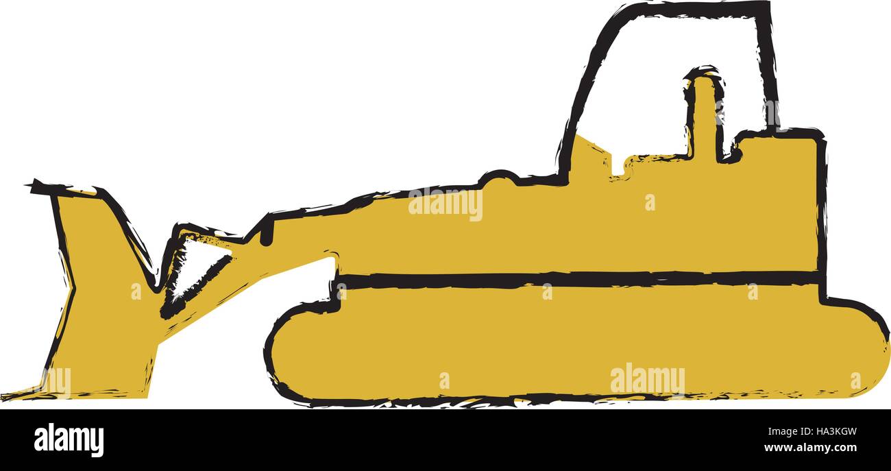 drawing bulldozer truck construction sign Stock Vector Image & Art - Alamy
