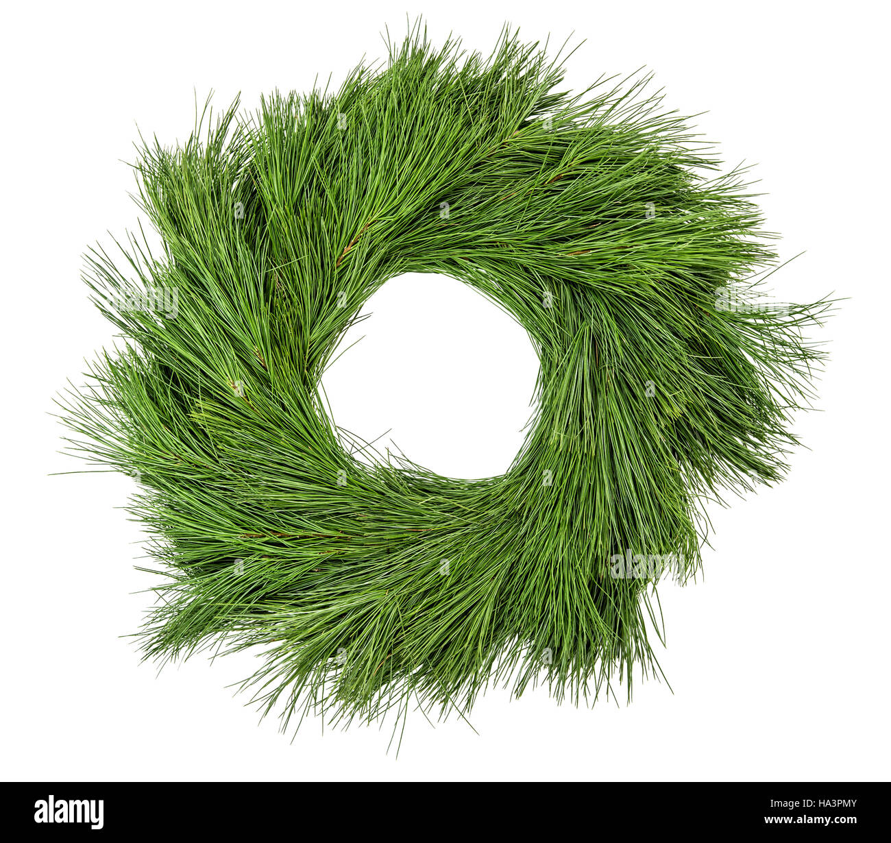 Traditional green christmas decoration evergreen pine wreath ...