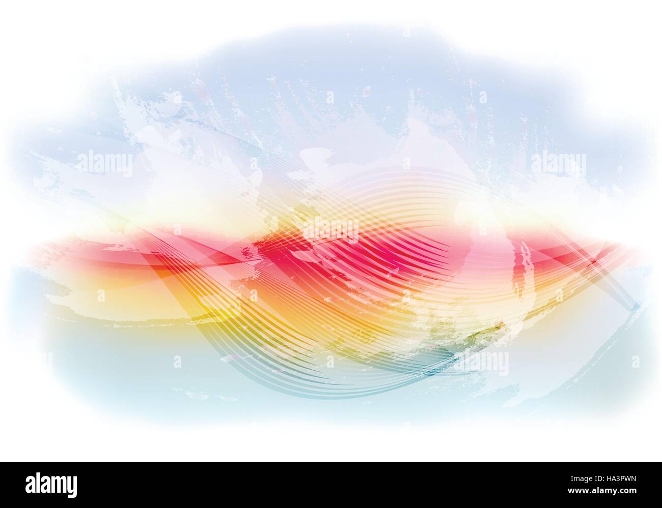 Light and bright abstract sky background with flying clouds, waves at ...