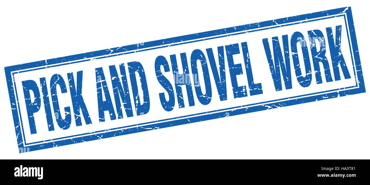 pick and shovel work square stamp Stock Vector Image & Art Alamy