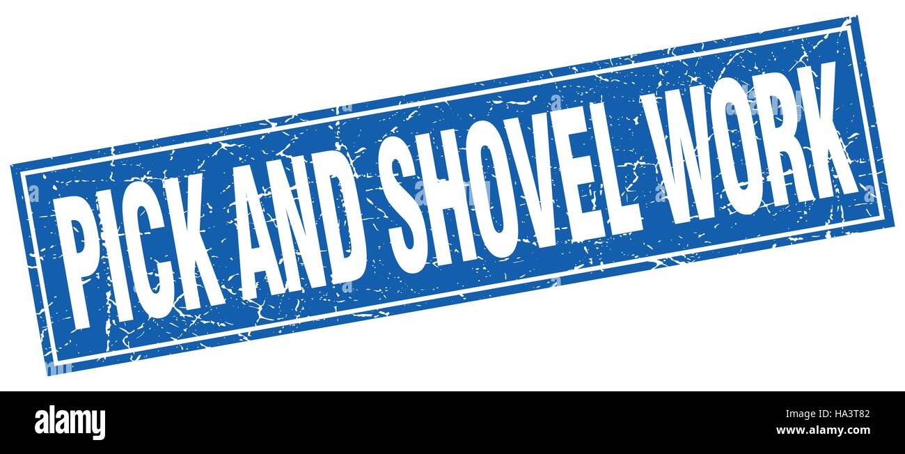 pick and shovel work square stamp Stock Vector Image & Art Alamy