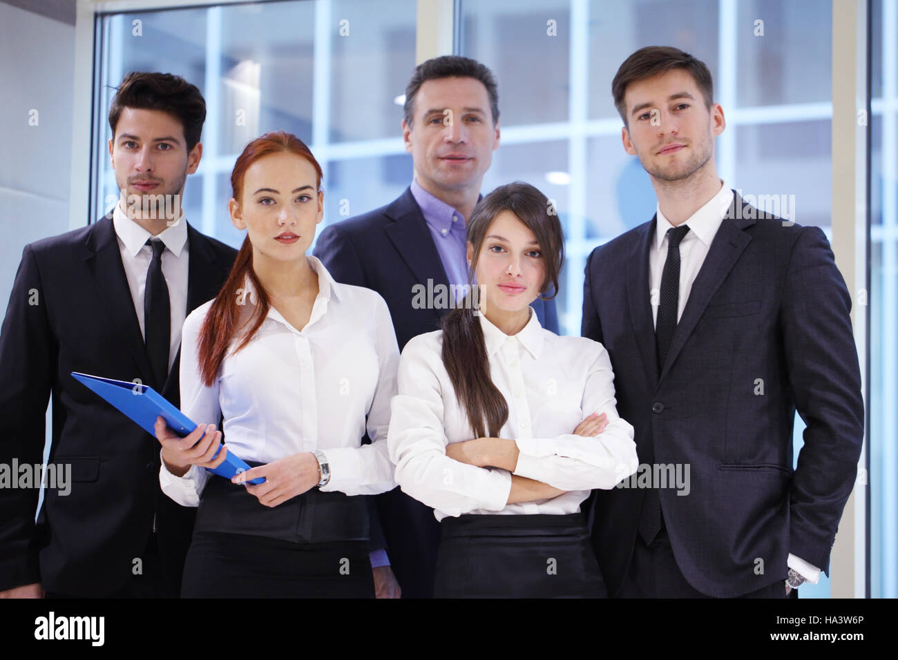 Portrait of business team of men and women indoors Stock Photo - Alamy