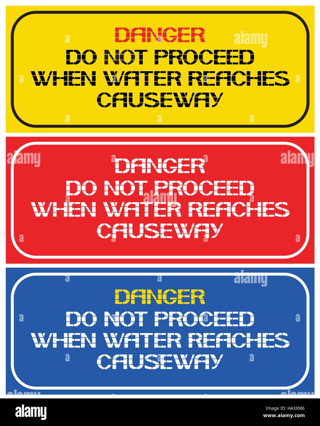 Do Not Proceed Icon Water over roadway sign Stock Vector Images - Alamy